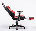 Геймерське крісло Extreme Zero series чорно-червоне спортивне з підставкою для ніг, фото 9