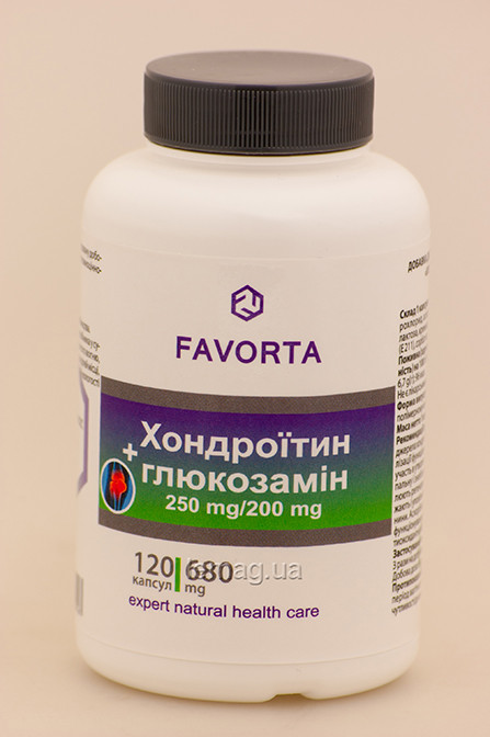 FAVORTA Добавка дієтична Хондроїтин + глюкозамін, 120 капсул