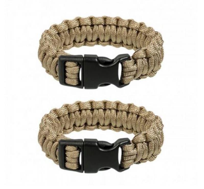 Комплект 2 шт Браслет на зап'ястку з Паракорду MIL-TEC ARMBAND COYOTE 22 мм США Койот розмір XL
