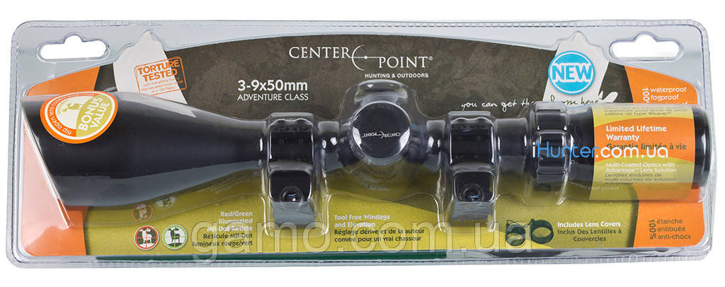 Оптичний приціл Crosman Centerpoint 3-9x50 RG + Кільця
