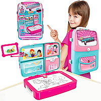 Набор для рисования 3в1 в рюкзаке Backpack Packing, Розовый / Детский художника набор для творчества