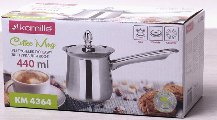 Купить Турка Kamille Margrese 440мл из нержавеющей стали с крышкой AXE ...