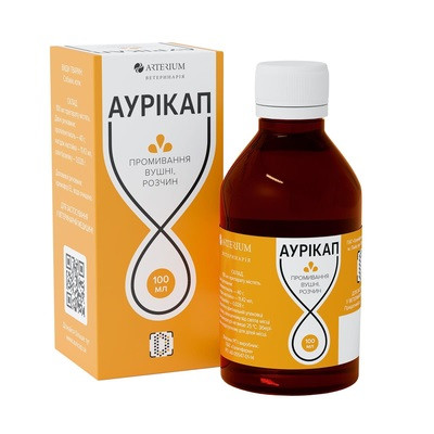 Засіб для промивання вушної раковини Arterium Аурікап для собак та котів 100 мл, фото 1