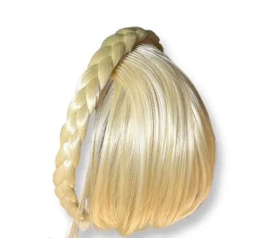 Накладная Челка на Обруче Блонд Цвет Искусственная Челка на Ободке ...