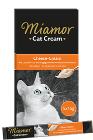 Смачний смаколик Miamor Cat Snack СHEESE CREAM -  сирний крем + кальцій (1стік)