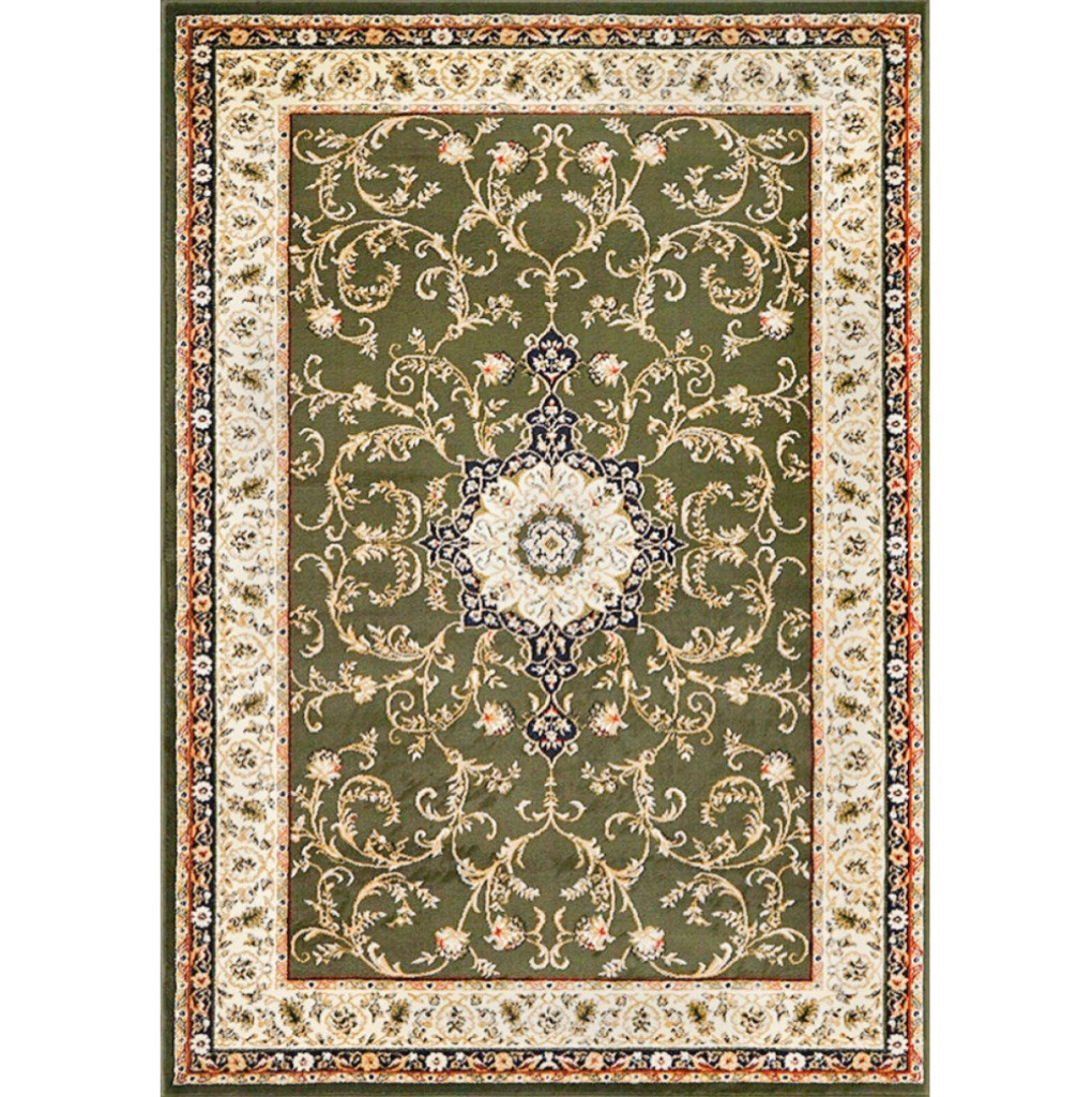 Приліжковий килим 0,80*1,50 зелена класика LOTOS 523/310