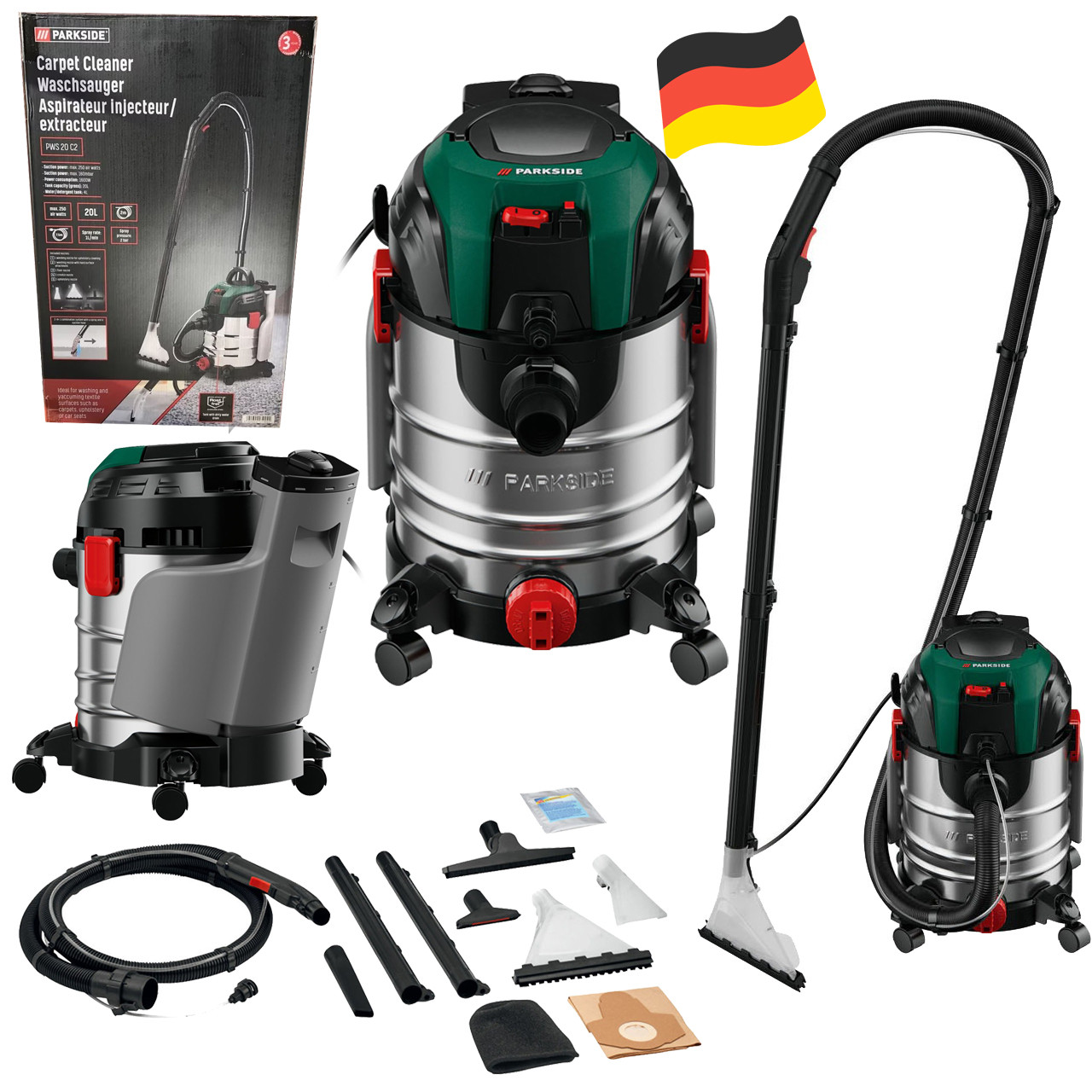 Миючий пилосос Parkside PWS 20 C2 (20 л, 1600 Вт, Німеччина), фото 1