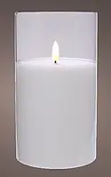 Свічка Lumineo LED вощена скляна тепло-біла 12,5 см