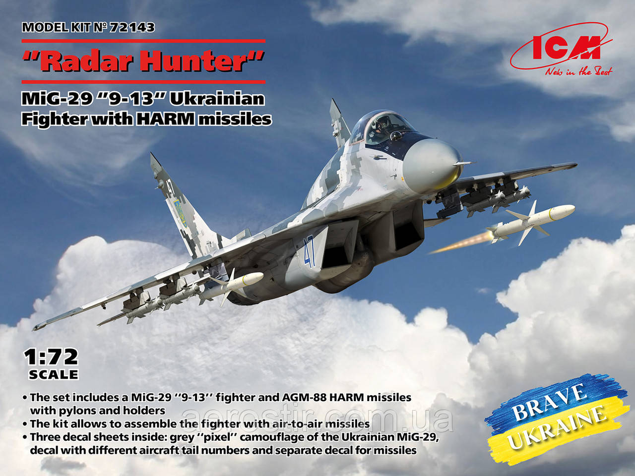 МіГ-29 "9-13" з ракетами HARM 1/72 ICM 72143