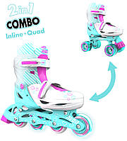 Роликовые коньки Neon Combo Skates Бирюзовый (Размер 30-33) (NT09T4)