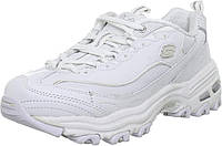 8.5 White/Silver Оригинальные кроссовки на шнуровке из пены с эффектом памяти Skechers Sport D'Lites