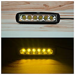 Світлодіодна LED фара 18Вт жовте світло 3000К (світлодіоди 3w х6шт)