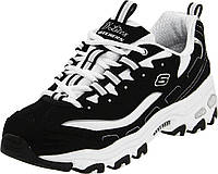 9 Wide Women/9 Wide Men Black/White Оригинальные кроссовки на шнуровке из пены с эффектом памяти Skechers