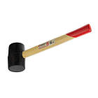 Киянка гумова 450 г. 60 мм, чорна гума, дерев'яна ручка INTERTOOL HT-0237, фото 5