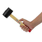 Киянка гумова 450 г. 60 мм, чорна гума, дерев'яна ручка INTERTOOL HT-0237, фото 7