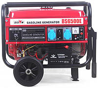 Бензиновий генератор Bison BS6500E + Електропуск 5500Вт + АКБ + колеса
