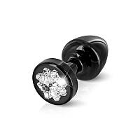 Пробочка Diogol Anni R Clover Black Кристал 30 мм, 4 кристали Swarovski у вигляді пелюстки конюшини
