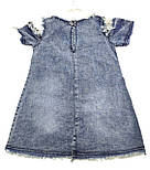 Дитячий сарафан плаття Туреччина 2, 3 роки для дівчинки джинсовий літній синє (ПЛД1), фото 3