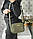 Жіноча стьобана сумка через плече на довгому ремені крос-боді сумка клатч зелена екошкіра, фото 4