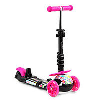 Самокат 5в1 Best Scooter, абстракція, із захисним бампером, PU колеса, підсвічування коліс, в кор. (S 5593), фото 7