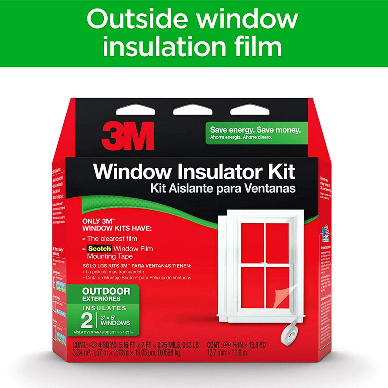 2-Windows Outdoor Insulator Kit + Weather Sealing Tape 3M Відкритий патіо двері Clear ізоляційний комплек - фото 3 - id-p1796383633