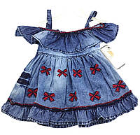 Дитячий сарафан плаття Туреччина 3 роки для дівчинки джинсовий літній синє (ПЛД2)