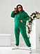 Жіночий спортивний костюм трикотаж двонитка великого розміру БАТАЛ 48-58 худі з капюшоном і штани, фото 3