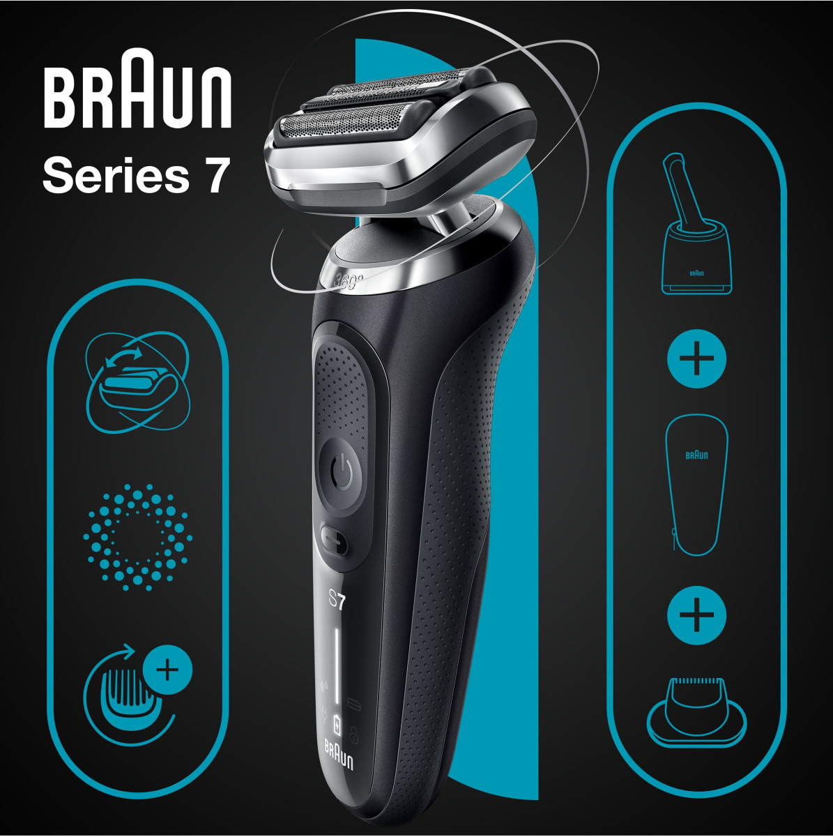 Електробритва Braun Series 7 71-N7200cc Black/Black - фото 4 - id-p1760899828