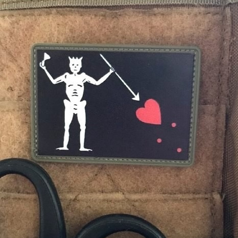 Шеврон чорна борода на липучці Blackbeard Flag Pirate ПВХ, фото 1