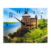 Часы Настенные Виды Украины Хотинский Замок Днестр Тихий ход 20х25х5 см (21353)