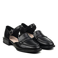 Туфли женские кожаные черные с ремешком Molka 38 36