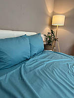 Бирюзовый Двухспальный комплект постельного белья 2-х из микросатина (много цветов)