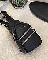 Сумка слинг женская сумочка через плечо нагрудная сумка черная