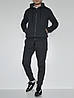 L (48), 2XL (52). Утеплений чоловічий спортивний костюм зкапюшоном, трикотаж трьохнитка - темно-сірий, фото 2