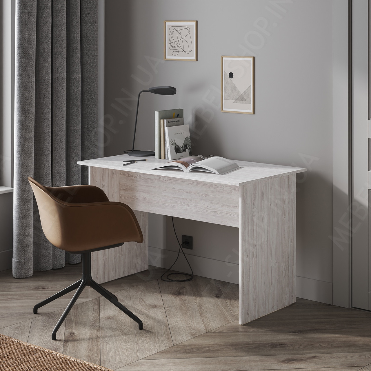 Робочий стіл для ноутбука 120 см шириною Стіл для письма Дизайнерські письмові столи з Ламінованого ДСП, фото 1