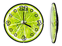 Часы настенные ДомАрт Лайм Стекло Тихий ход 30х30х4 см Зеленый (21604)