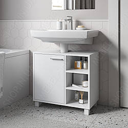 Тумба під раковину з полицями та дверцятами з Ламінованого ДСП Шафа під умивальник у ванну 60 см шириною