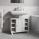 Тумбочка під умивальник з 6 поличками та дверцятами Підлогові тумби під раковину з Ламінованого ДСП, фото 3