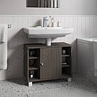 Тумбочка під умивальник з 6 поличками та дверцятами Підлогові тумби під раковину з Ламінованого ДСП, фото 4