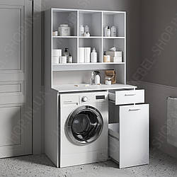 Тумба під пральну машину, пенал у ванну над пральною машиною, полка-стелаж з вологостійкого ЛДСП