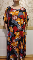 Жіноча сукня стильне для літа, бавовняне батальне з цікавим малюнком, роз. 8-9XL