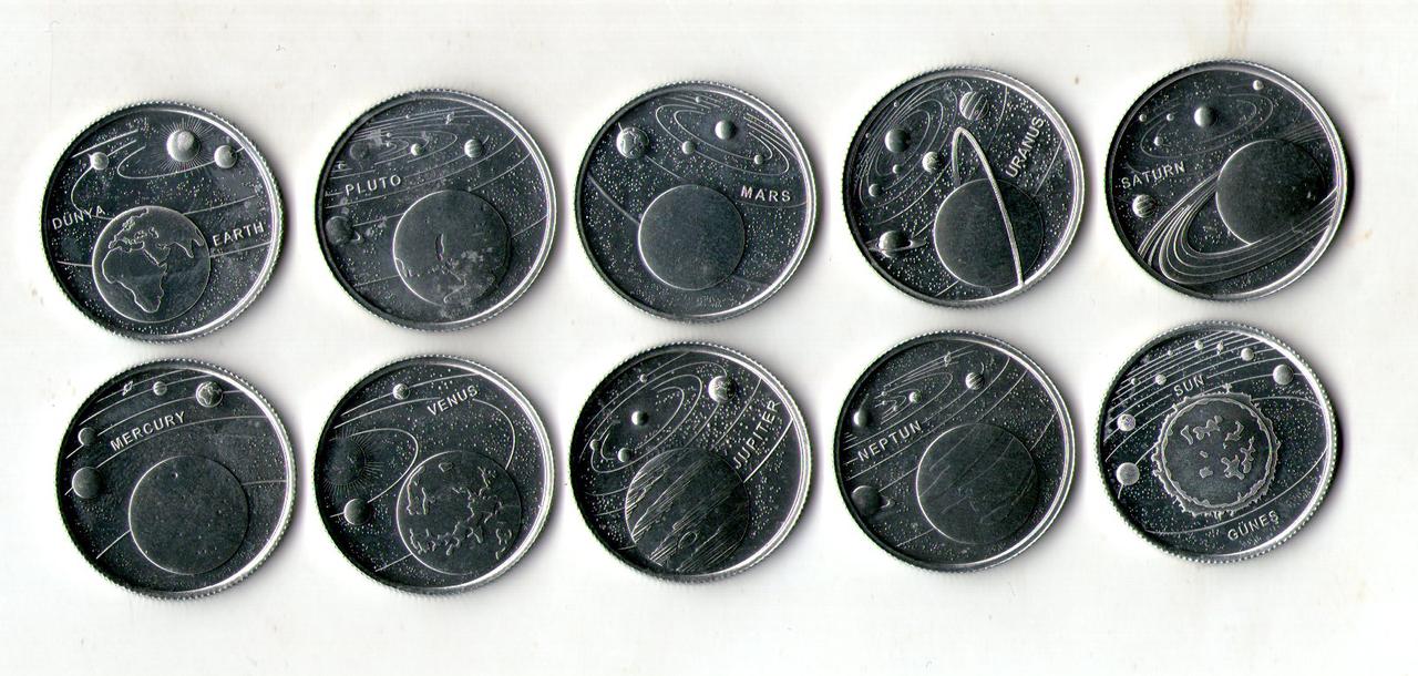 Туреччина 1 куруш 2022 р. Планети сонячної системи. Набір. 10 шт. ( 2023 ), фото 1