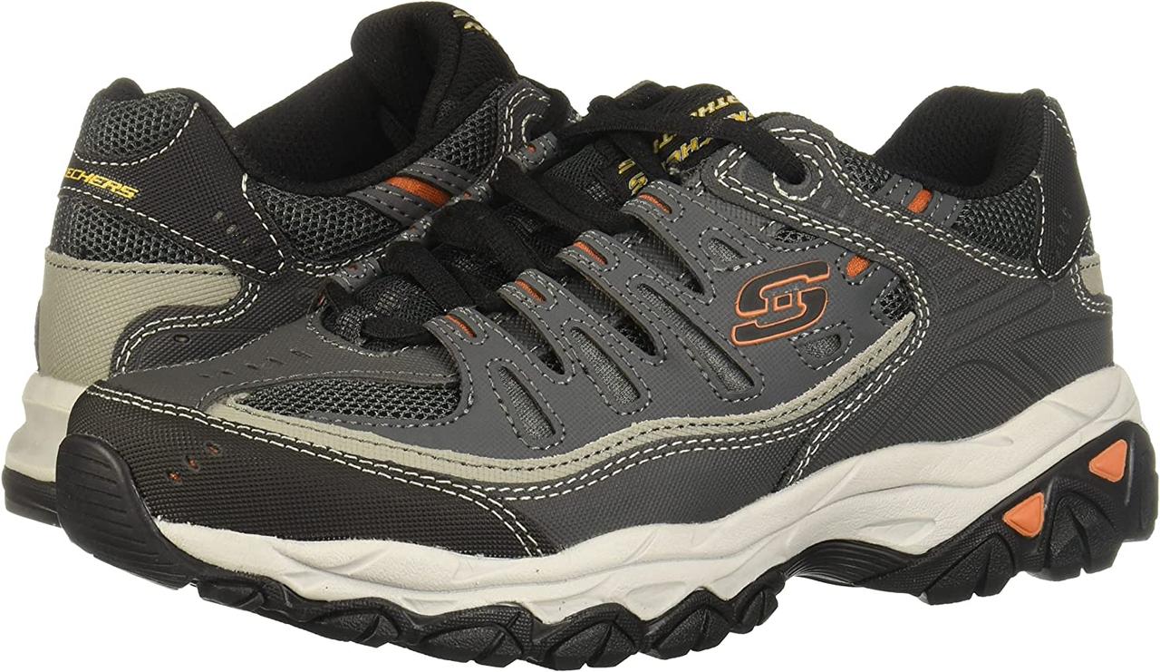 12 Wide Charcoal Мужские кроссовки Skechers на шнуровке из пены с эффектом памяти Afterburn - фото 7 - id-p1796506819