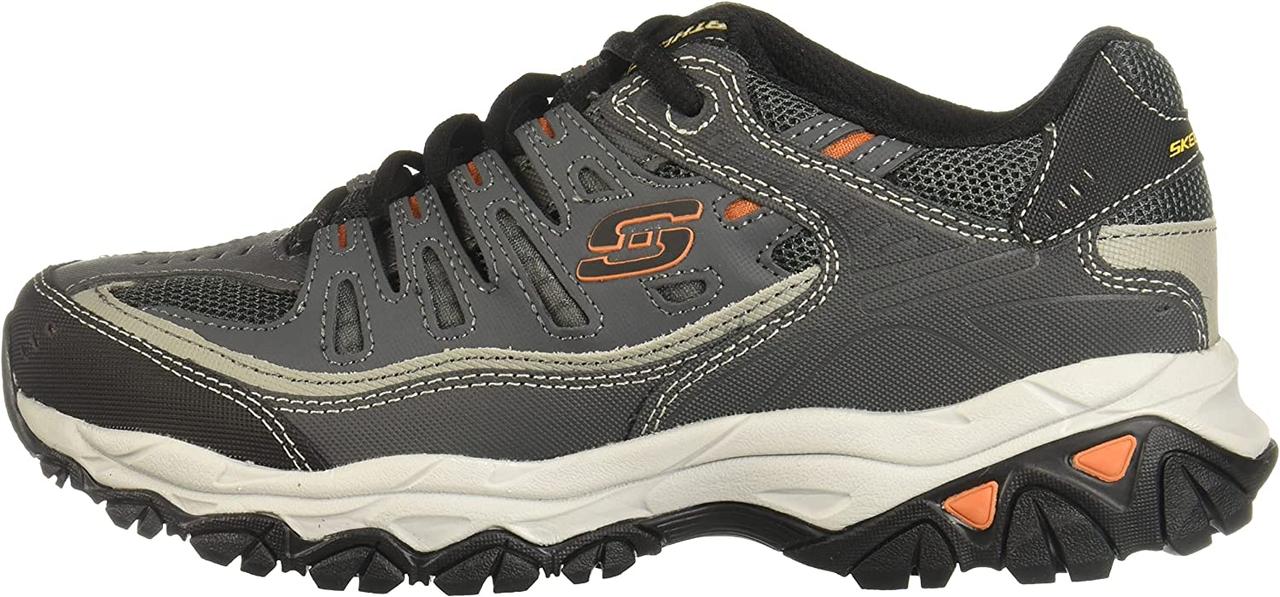 12 Wide Charcoal Мужские кроссовки Skechers на шнуровке из пены с эффектом памяти Afterburn - фото 8 - id-p1796506819