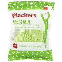 Plackers, Micro Mint, зубочистки с нитью для задних зубов, мята, 75 шт. в Украине