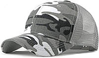 Szary RICHTOER Унисекс, камуфляжная бейсбольная повседневная кепка с военным американским флагом для акти