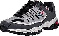 10 X-Wide Charcoal/Red Мужские кроссовки Skechers на шнуровке из пены с эффектом памяти Afterburn
