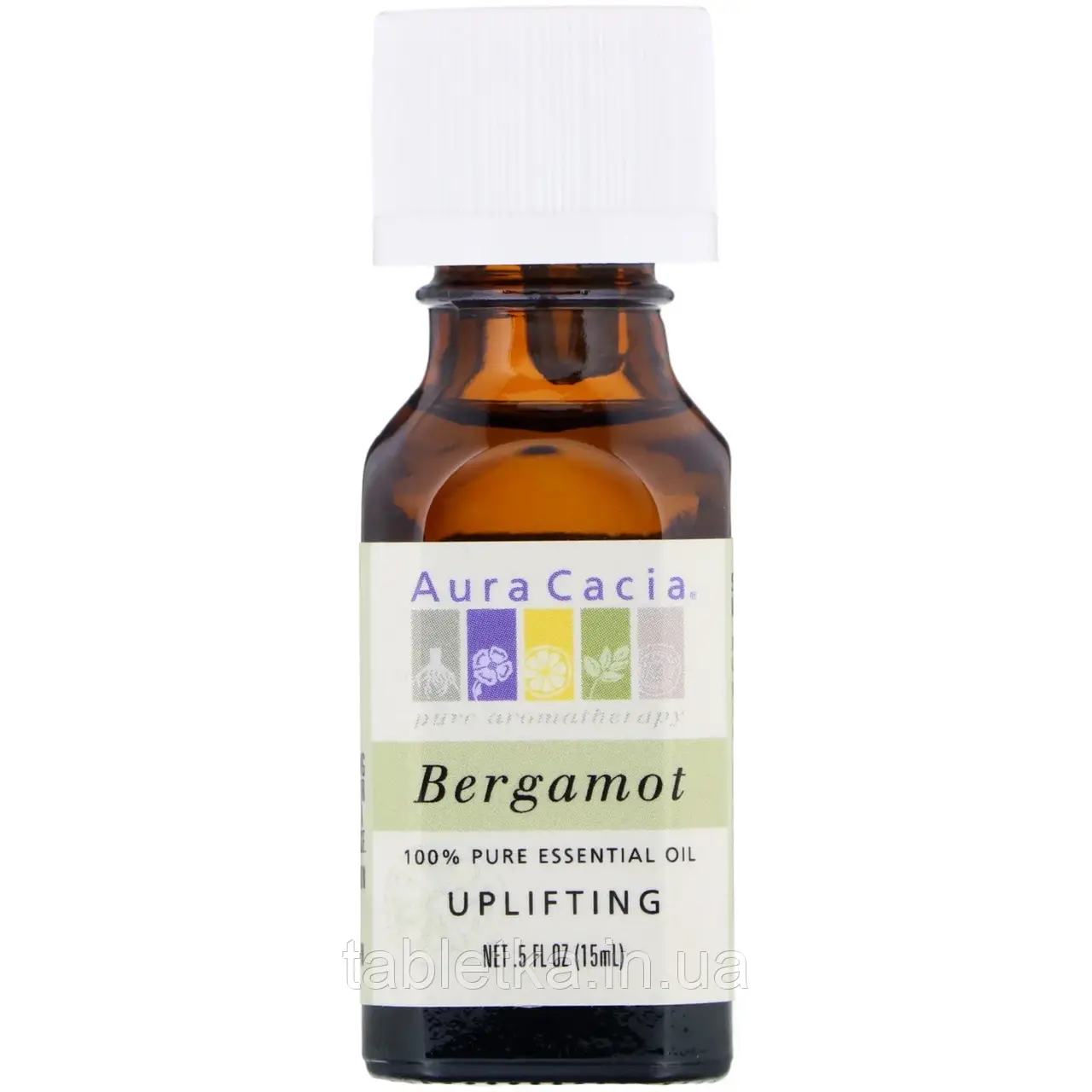 Aura Cacia, 100% чиста ефірна олія бергамоту, 0.5 рідкої унції (15 мл)