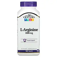 21st Century, L-аргинин, 1000 мг, 100 таблеток Днепр