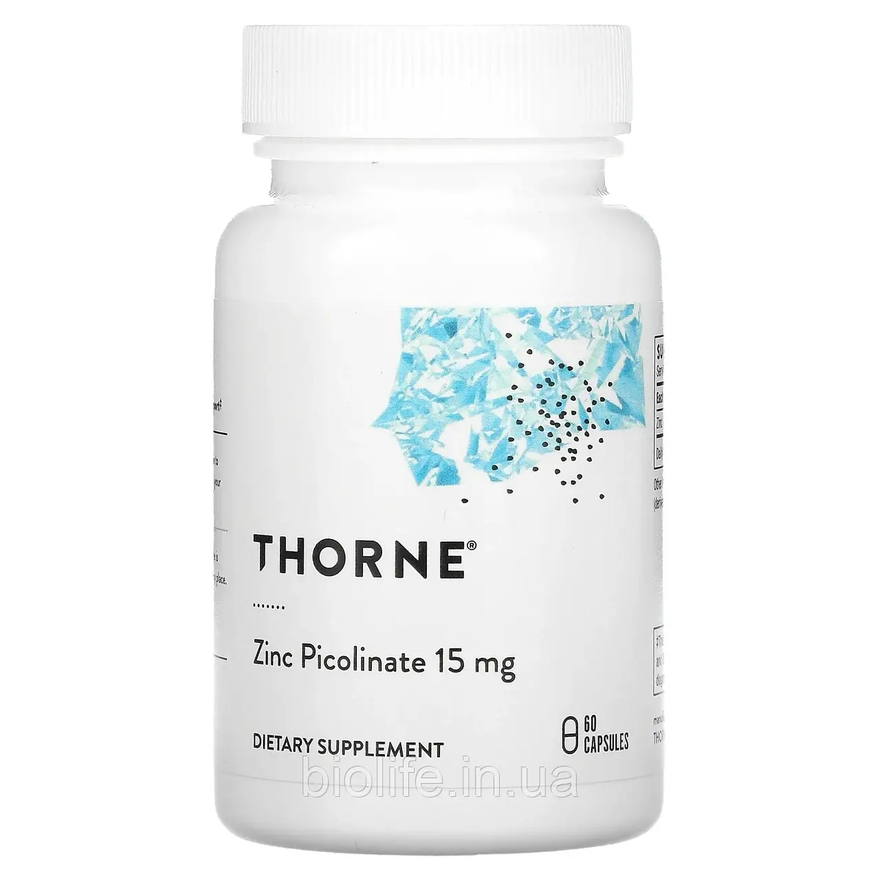 Thorne Research, піколінат цинка, 15 мг, 60 капсул THR-21002